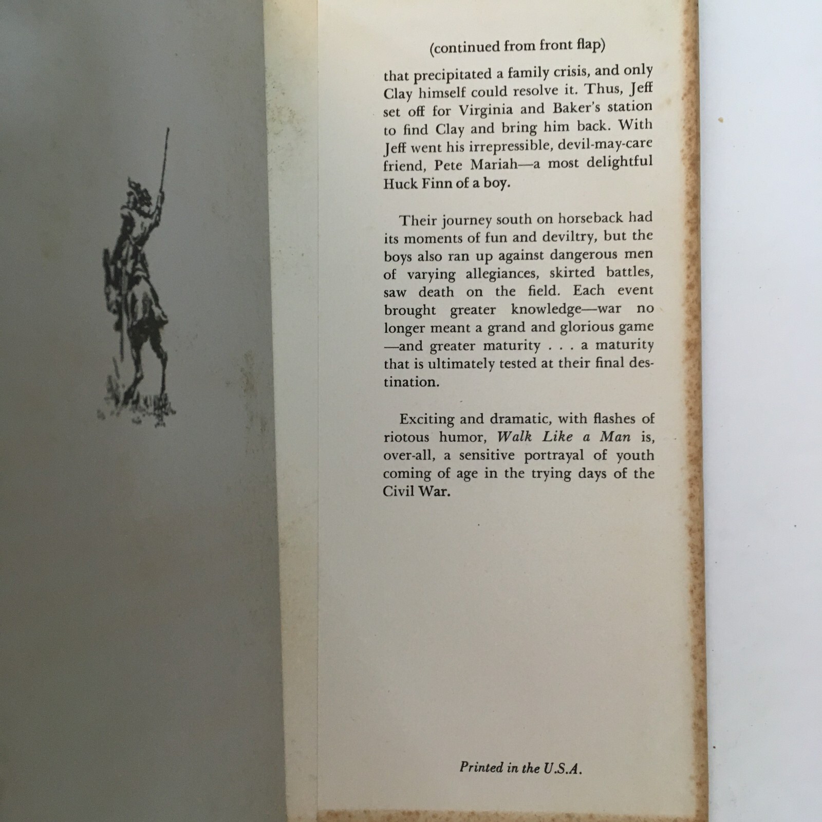 Civil War: Walk Like A Man by Donald Honig 1961 First Edition/Hardcover DJ