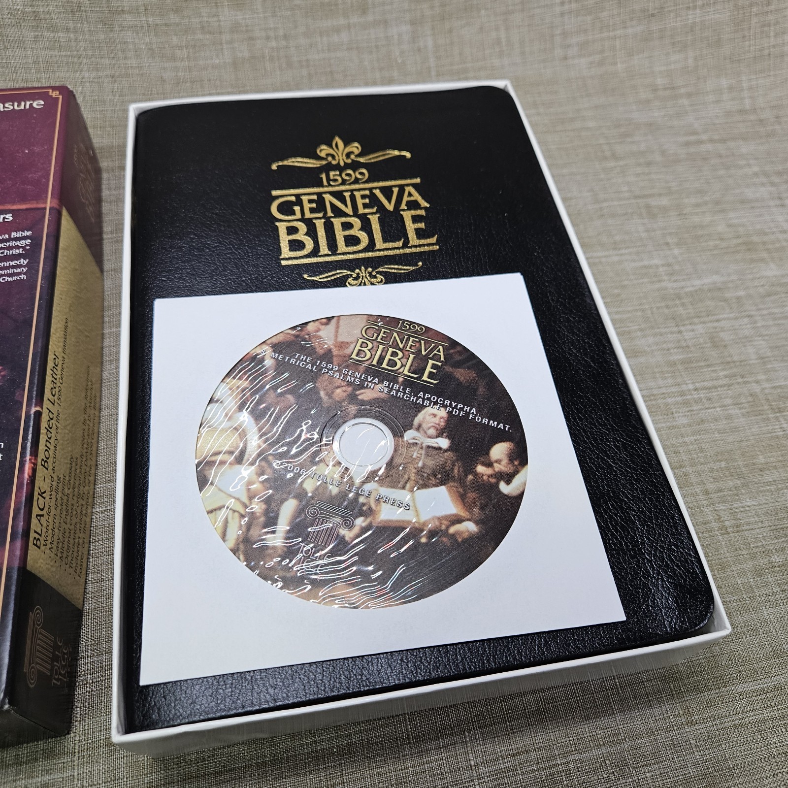 1599 Geneva Bible Black Bonded Leather New Unused w/ CD Tolle Lege Press Boxed