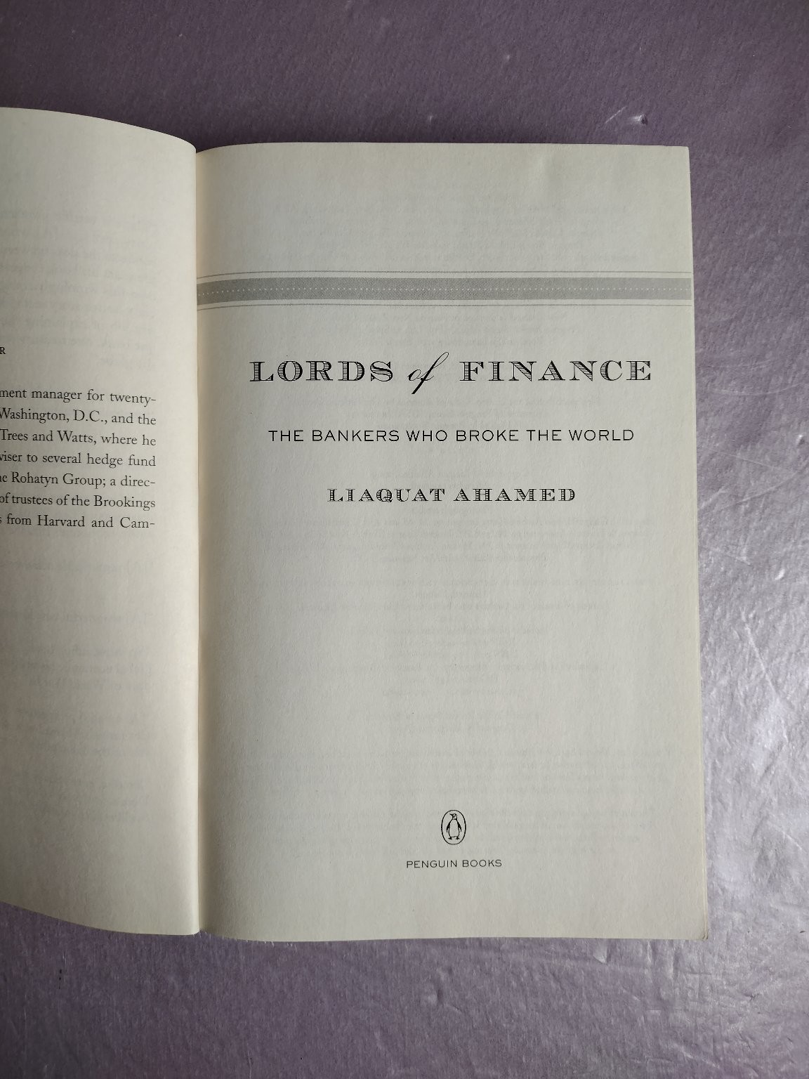 Lords of Finance Liaquat Ahamed 2009 Pulitzer Prize Winner History Economics