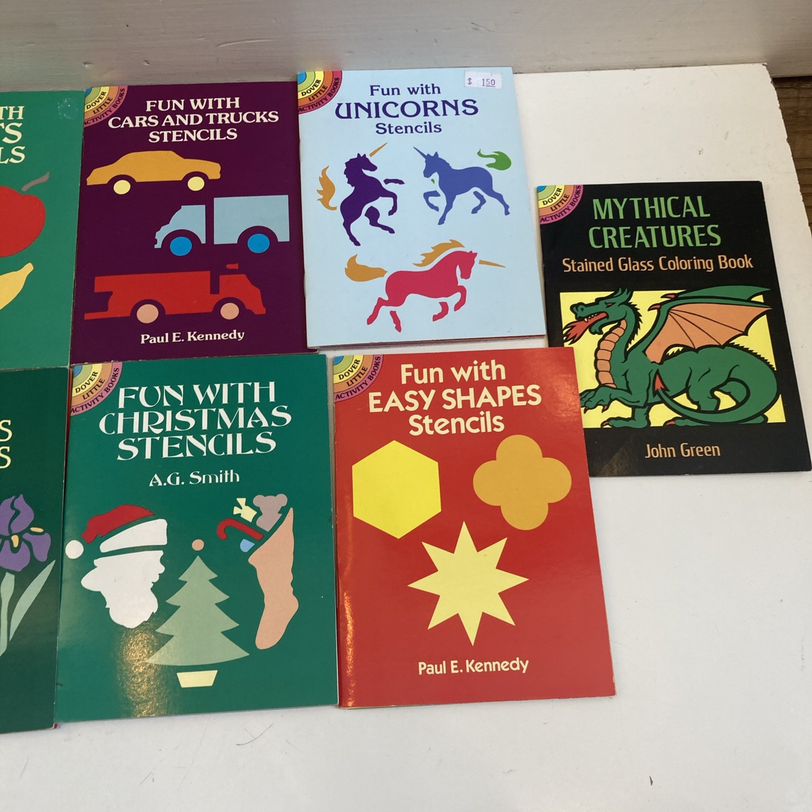 Vintage Dover Stencil Books 10 In Lot Plus One Stained Glass Coloring Book
