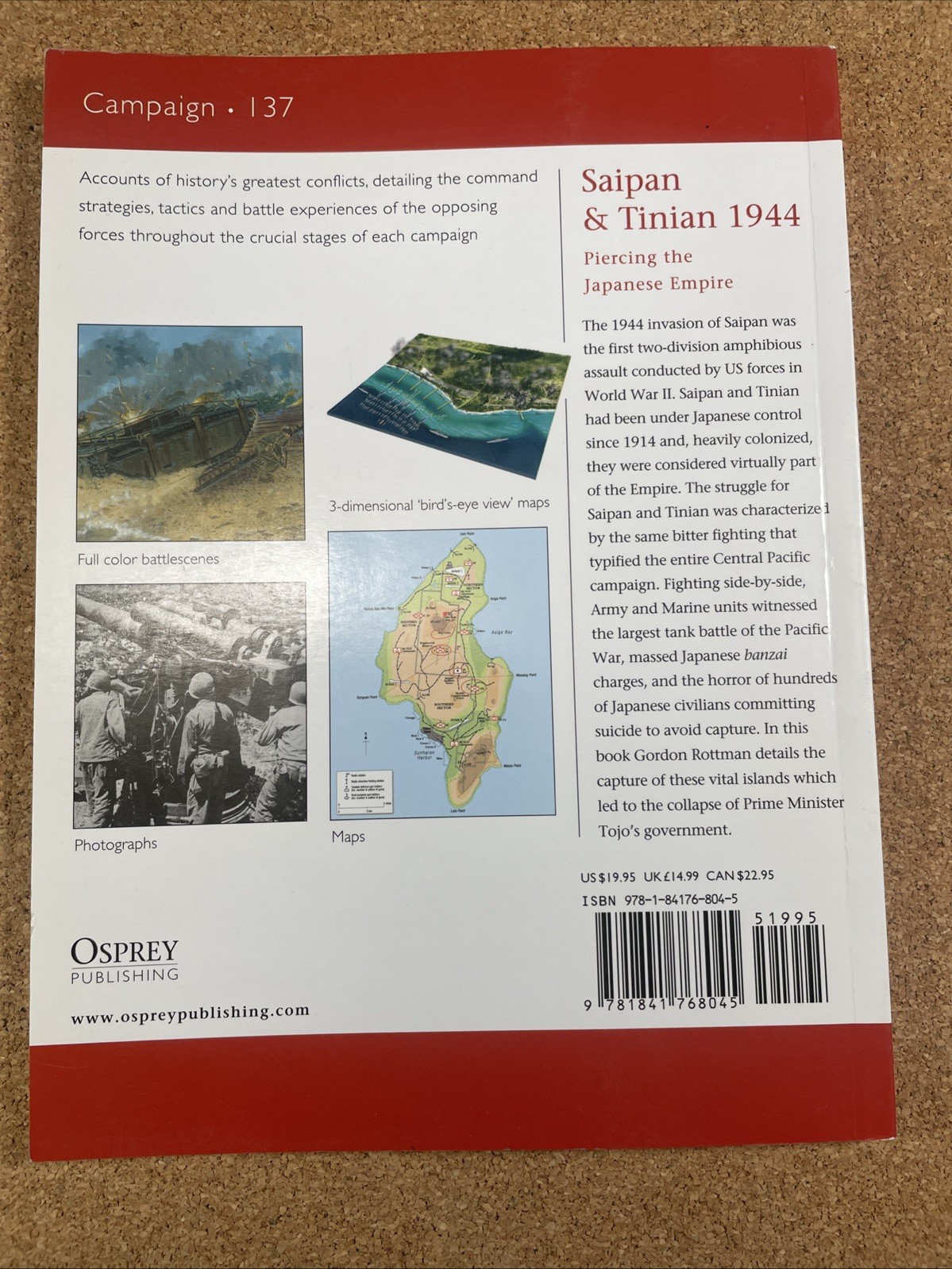 Saipan and Tinian 1944: Piercing the… Osprey Campaign #137, 96 Pages, SB, 2004