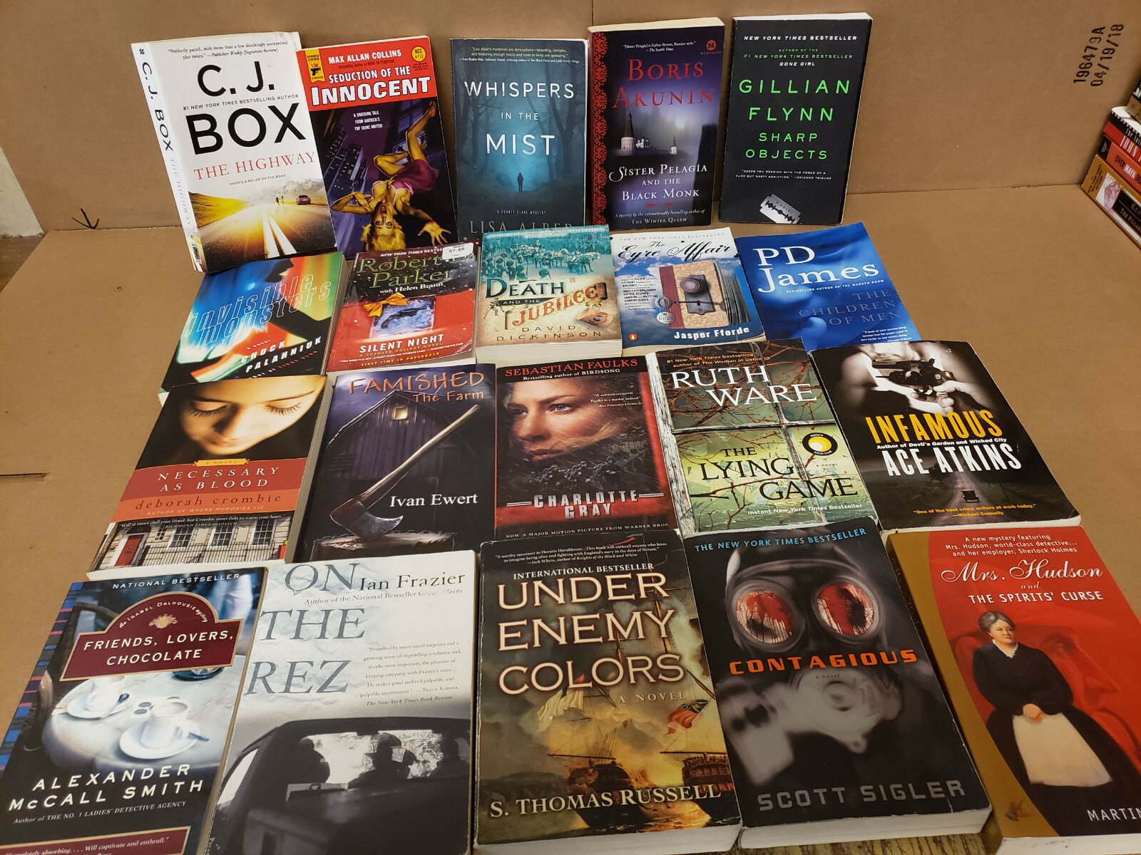 Lot of 10 Mystery Large Trade Paperback Books Suspense Thriller Crime Murder MIX
