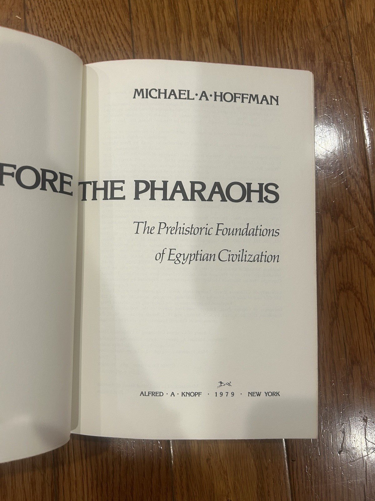 Egypt Before the Pharaohs Michael A Hoffman 1979 Hardcover DJ 1st Edition Pre
