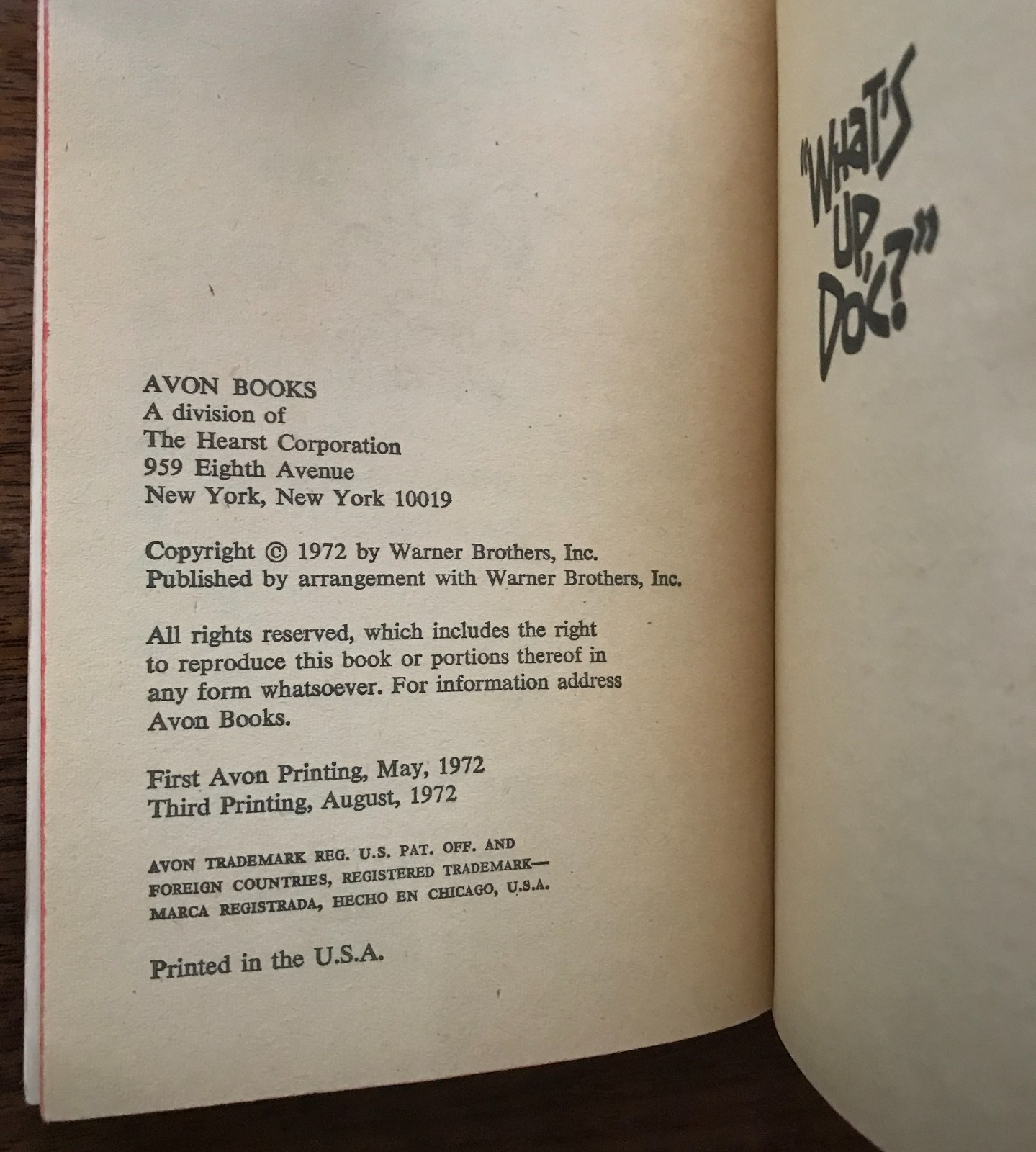 Carole Smith – “What’s Up, Doc?” Paperback Book – 1972