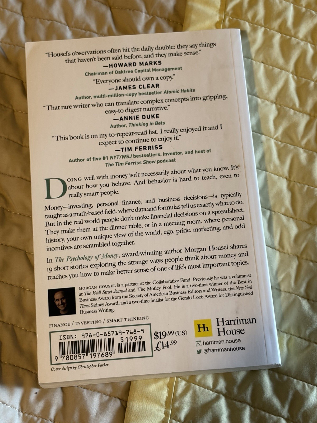 Psychology of Money by Morgan Housel 1st paperback edition 2020