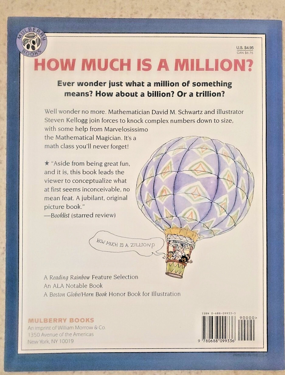 NEW 1993 1985 How Much Is a Million? David M Schwartz SIGNED Paperback Bookmark