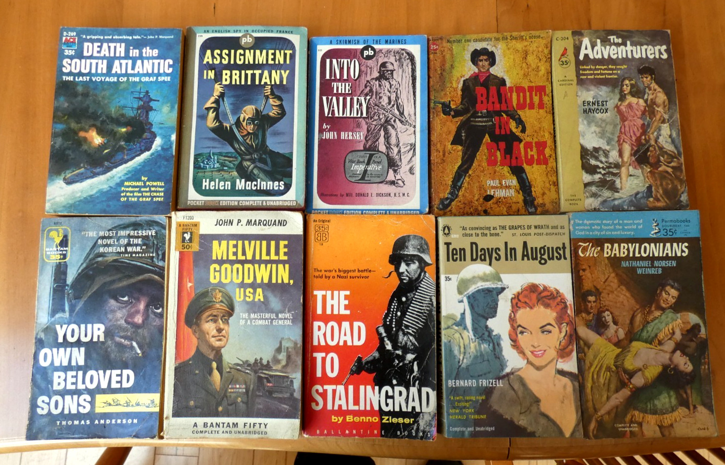 Lot 10 Vintage Pulp Paperbacks War Novels, more – 1940s 1950s Pocket Books READ