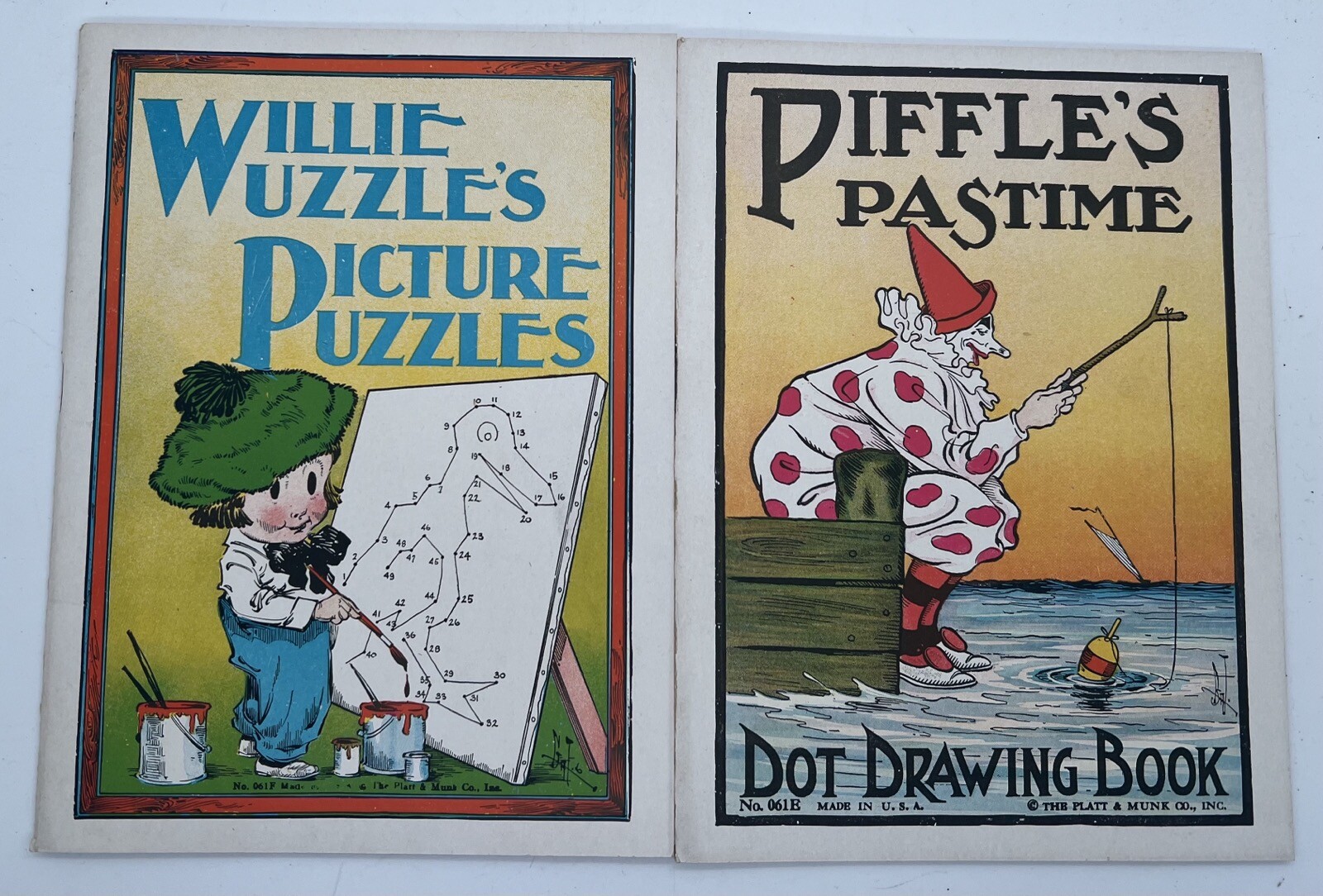 Vintage 1930 Big Box Dot to Dot Drawing Books 10 Set Platt & Munk No 161 MCMXL