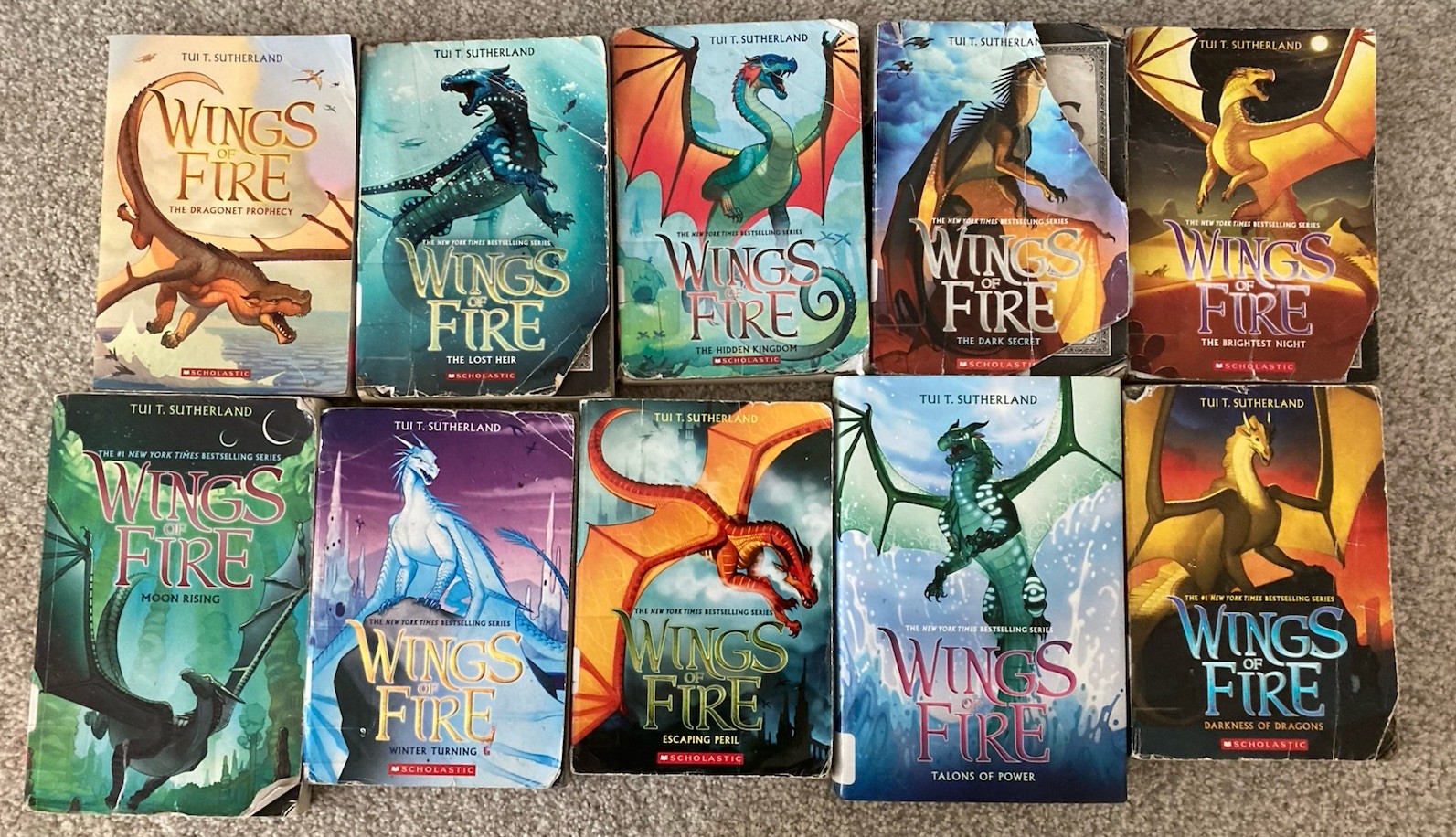 Wings of Fire by Sutherland: Books 1 thru 10 in Order – Ex-Library – Read Info
