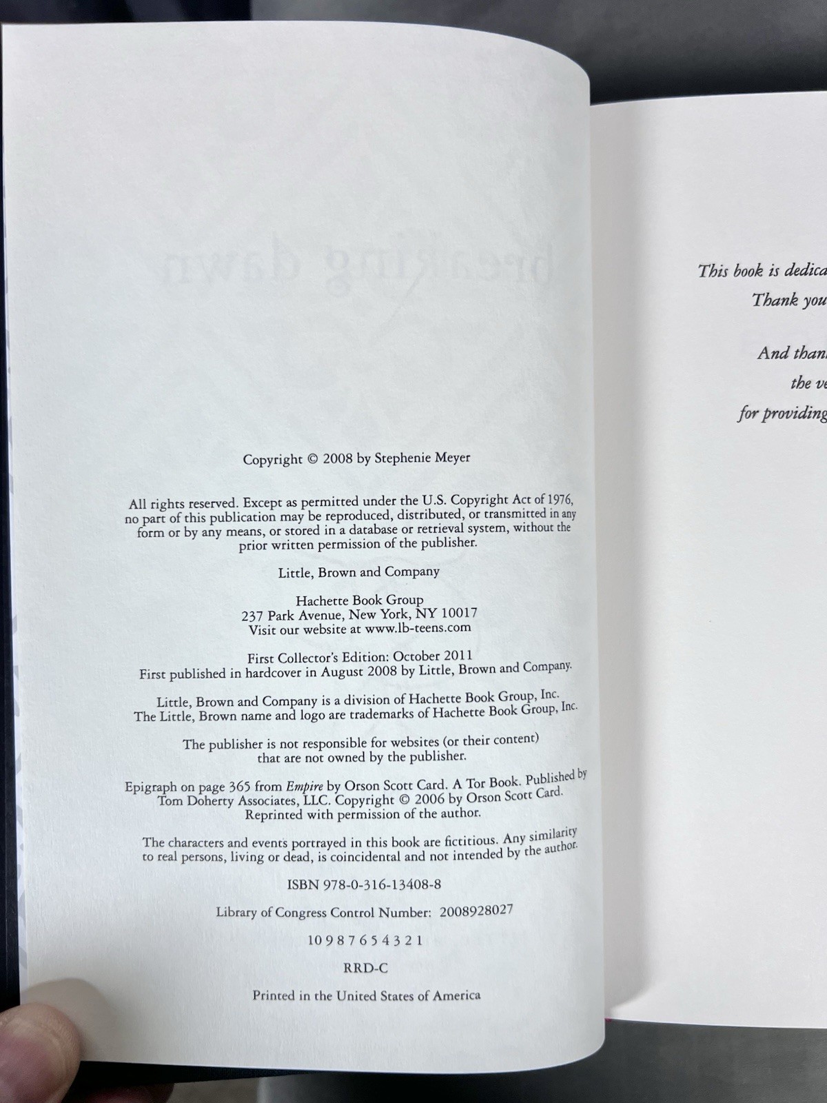 ‘Signed’ Breaking Dawn by Stephanie Meyer – 1st Printing Collector’s Edition M2