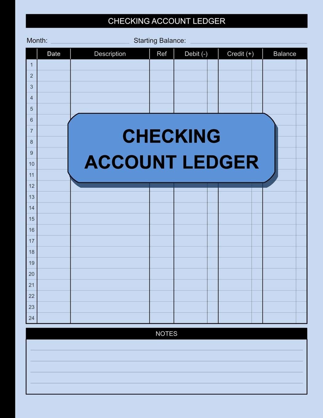 Checking Account Ledger: Check and Debit Card Register 100 Pages 2,400 Entry…
