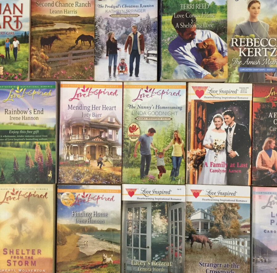 Love Inspired Romance Novels 20 Book Lot Random Mix Paperbacks Mixed Authors