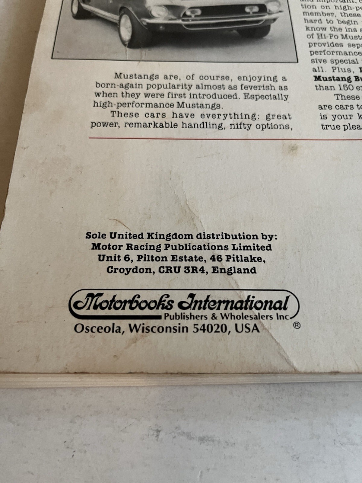 High-Performance Ford Mustang Buyer’s Guide 1983 Peter Seesler Motorbooks Good