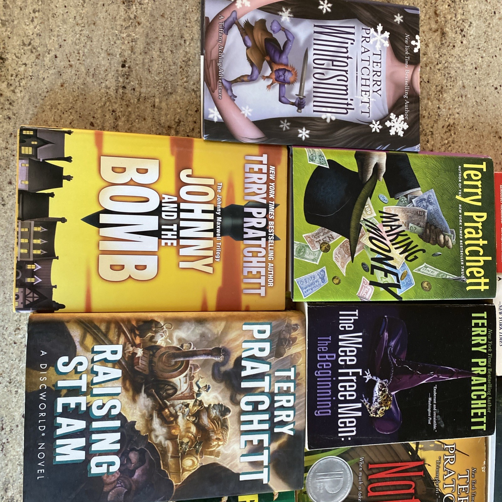 Terry Pratchett–Lot of 11 PB, 4 HC various titles, Good Omens, Jonny & the Bomb