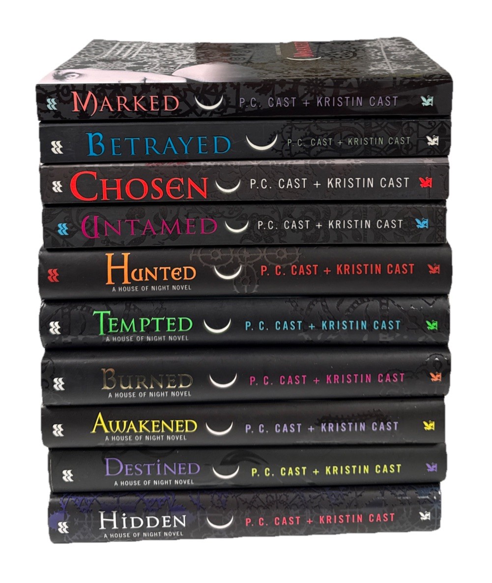 A House of Night Novel Books 1-10 Series by P.C. Cast Kristin Lot 10 HC PB