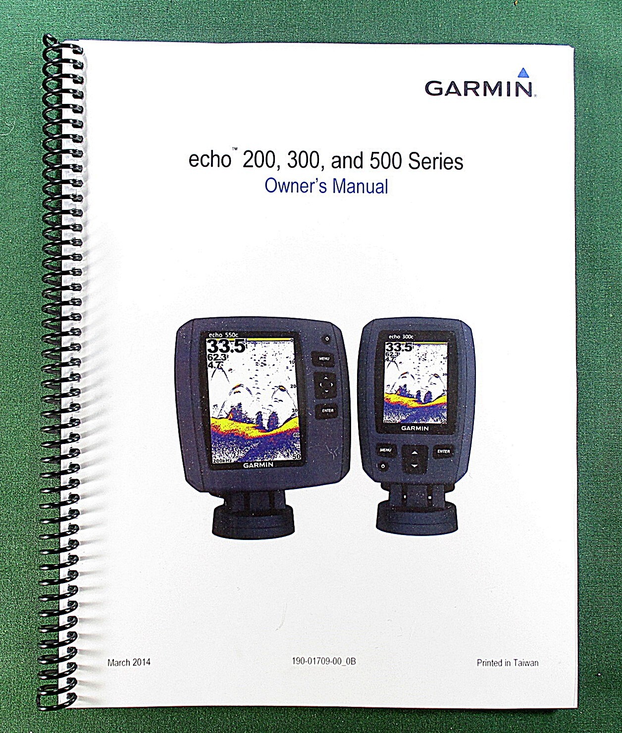Garmin Echo 301c / 501c Owner’s Manual: Full Color 12 Pages & Clear Covers