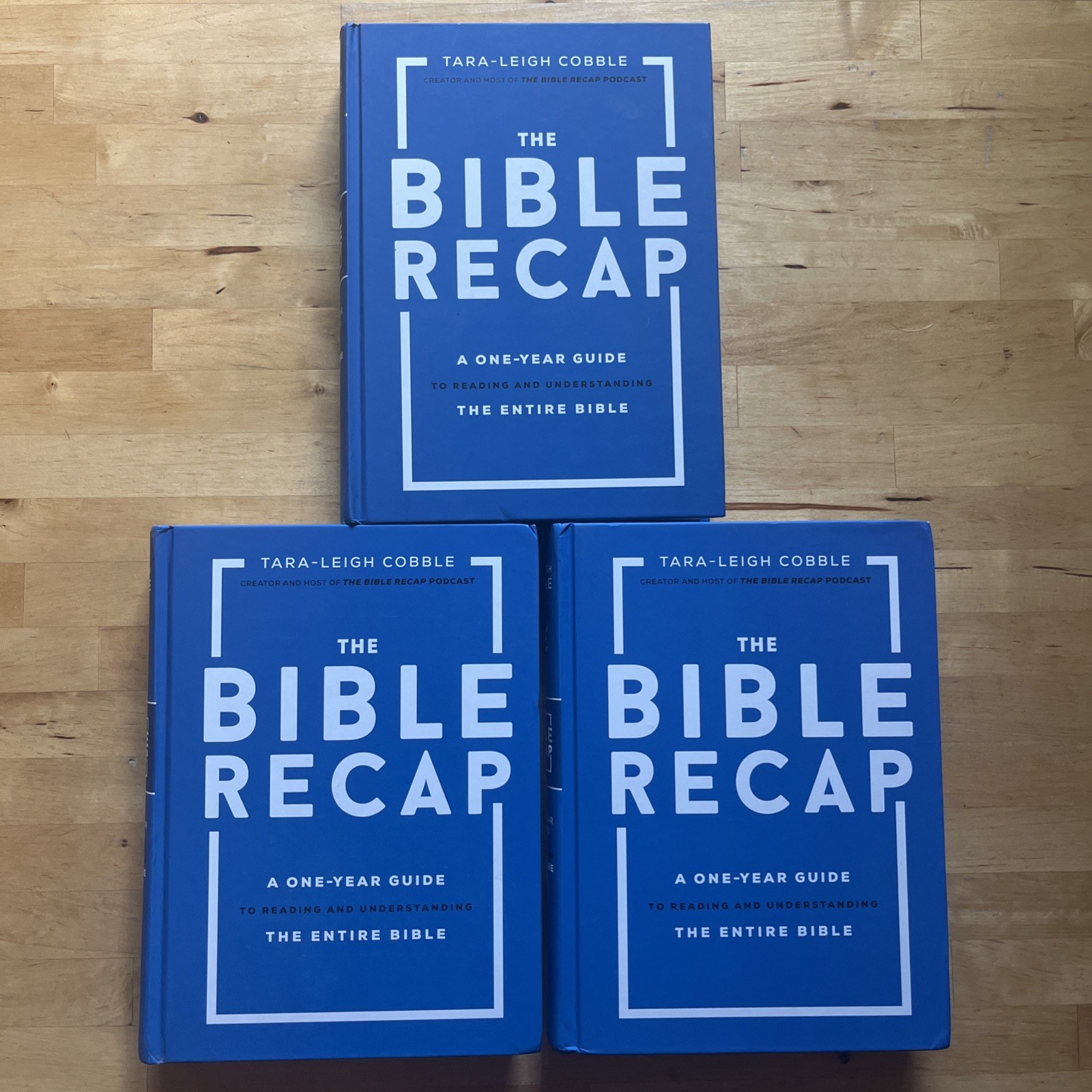 The Bible Recap A One Year Guide – Lot of 3 Hardcover Set – Tara-Leigh Cobble