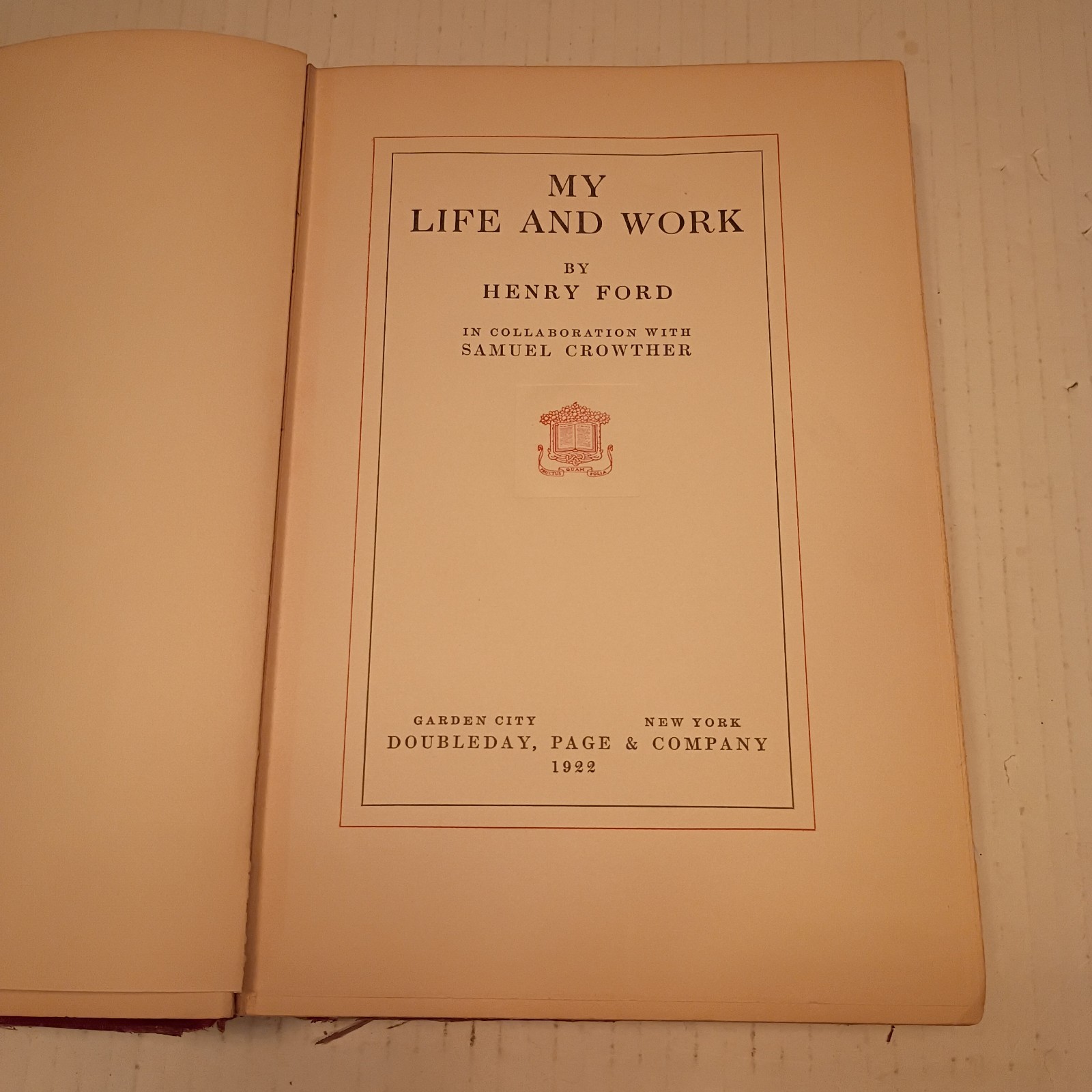 1922 My Life And Work By Henry Ford