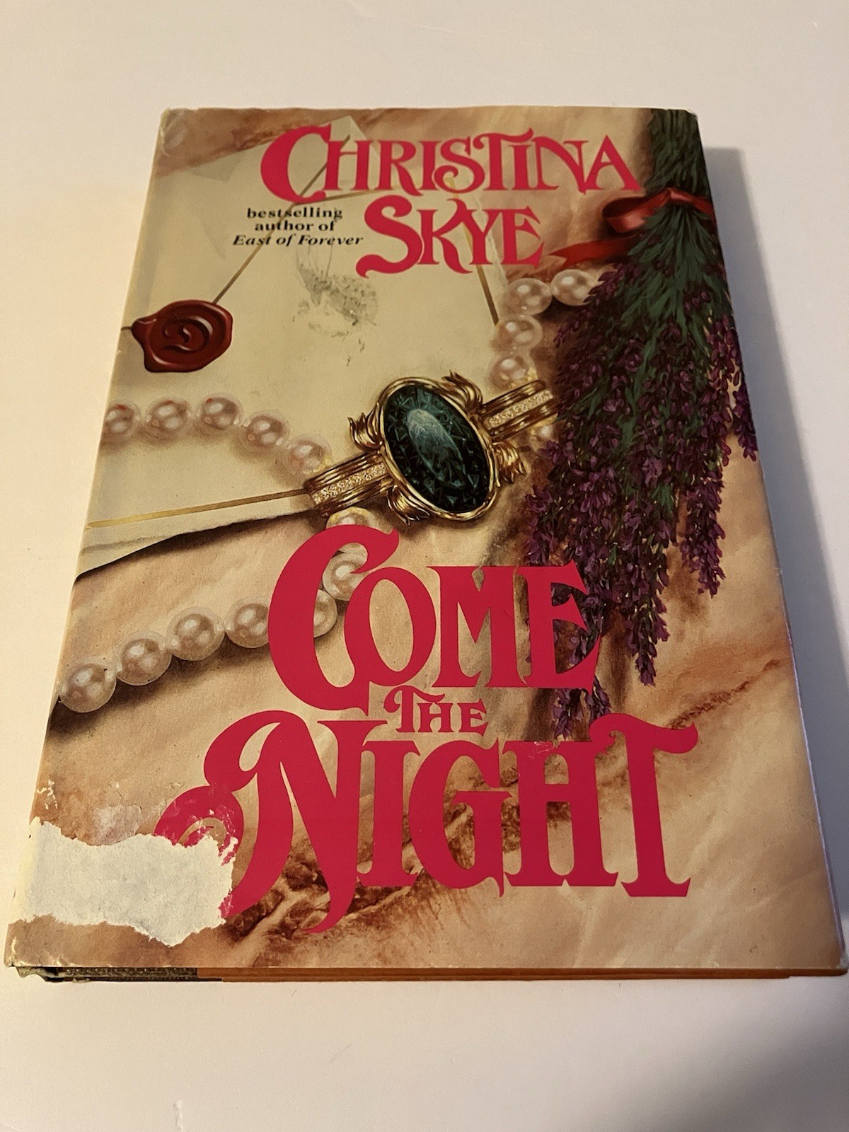 COME THE NIGHT CHRISTINA SKYE HARDCOVER HC HTF DJ DELL 1994 STAMPED SIGNED
