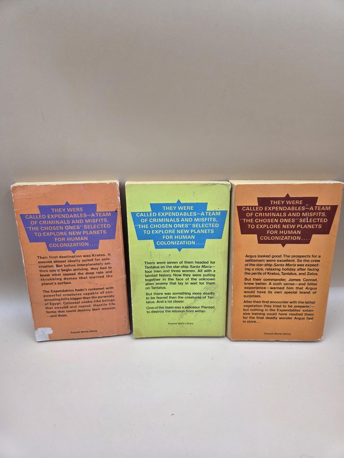 Vintage The Expendables Series Lot of 3 Books by Richard Avery 1975!