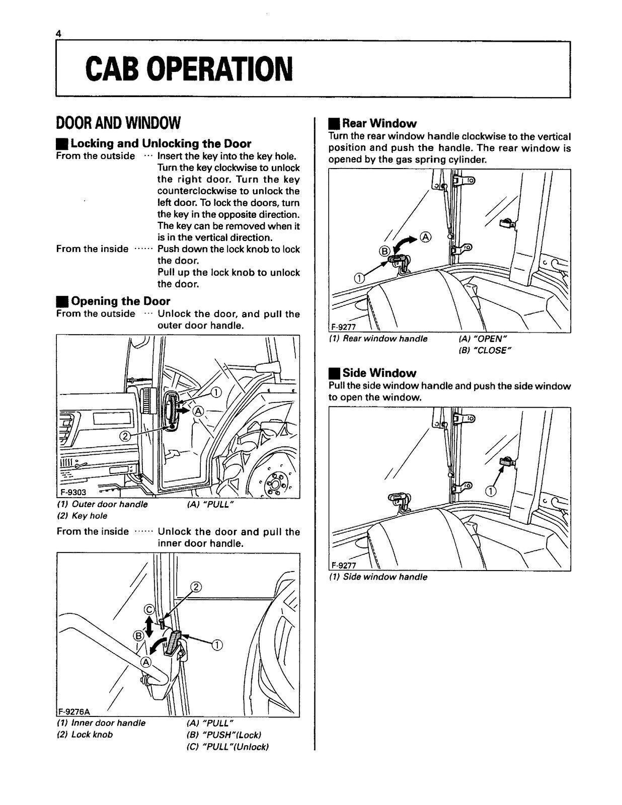 KUBOTA L3710 L4310 L4610 CAB OPERATORS MANUAL – WIRE BOUND – STURDY COVERED