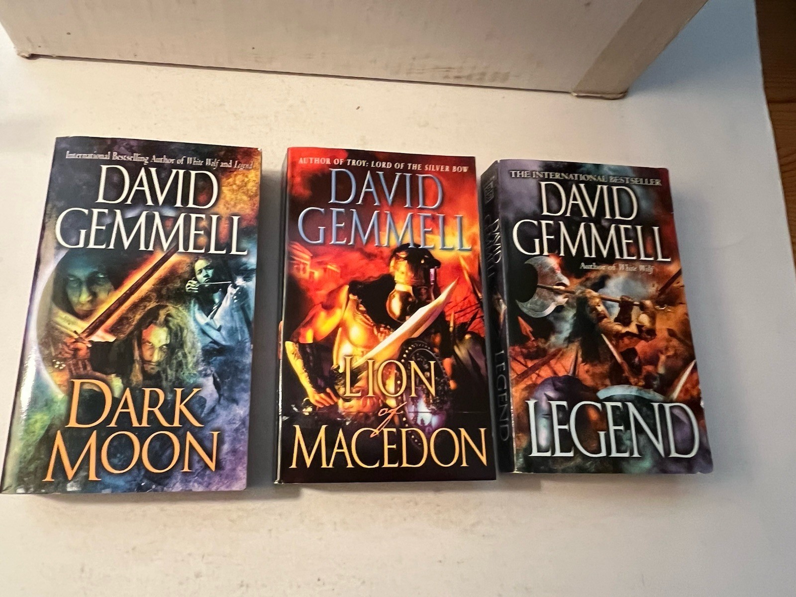 David Gemmell 3 PB Lot Del Rey 1990s LION OF MACEDON LEGEND DARK MOON Very Gd